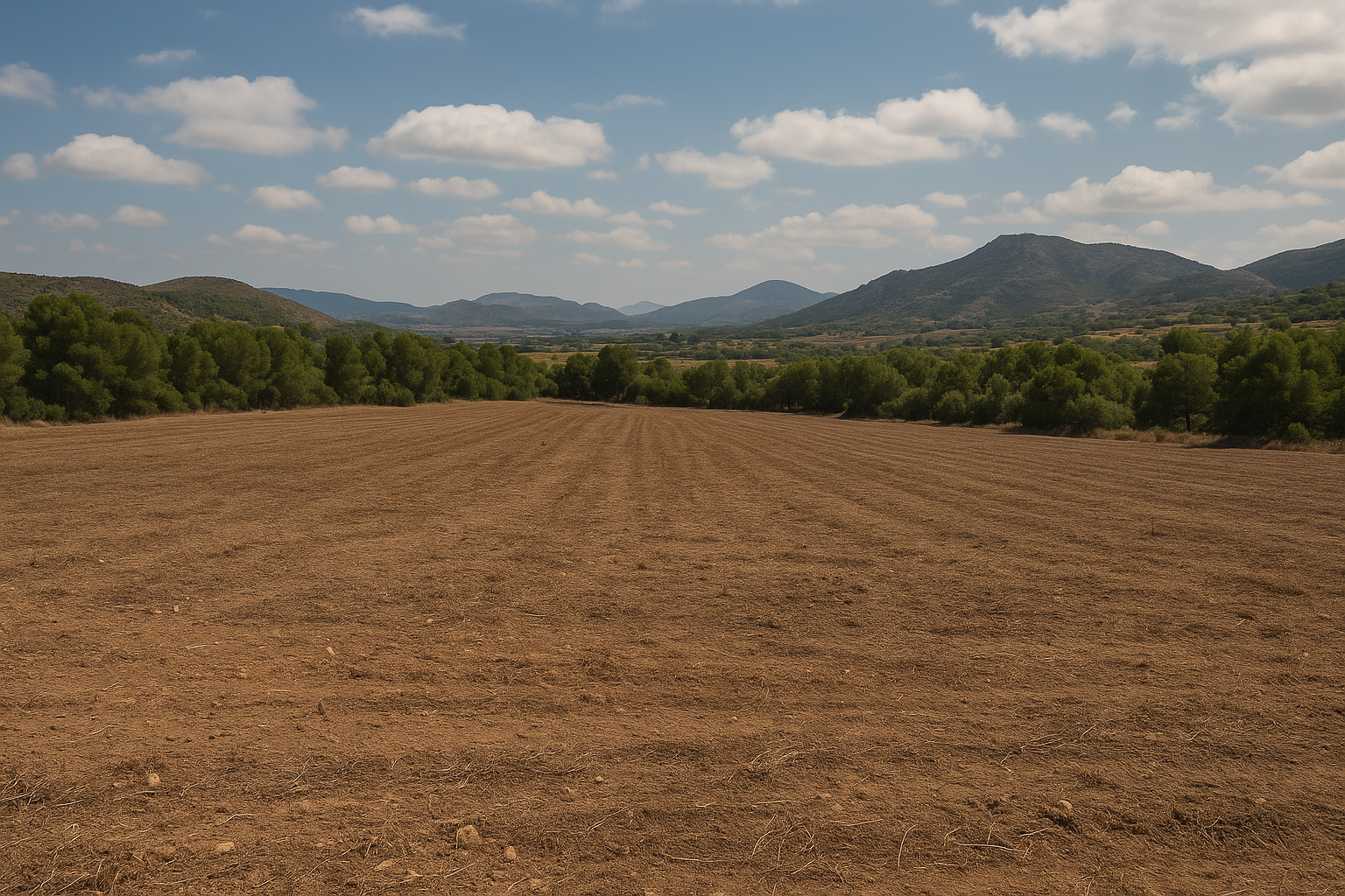 Campo de aguacates vacío antes de plantar